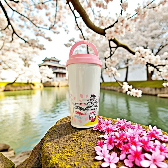 Starbucks Japan Stainless Tumbler 473ml You Are Here Pink Sakura Spring - Picture 1 of 14